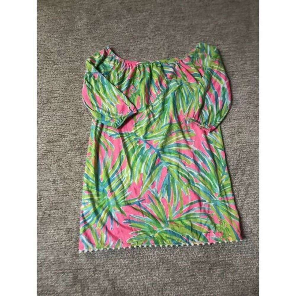 Lilly Pulitzer Girls Mini Enna Dress Tiki Pink Royal Lime  Size‎ Large 8/10